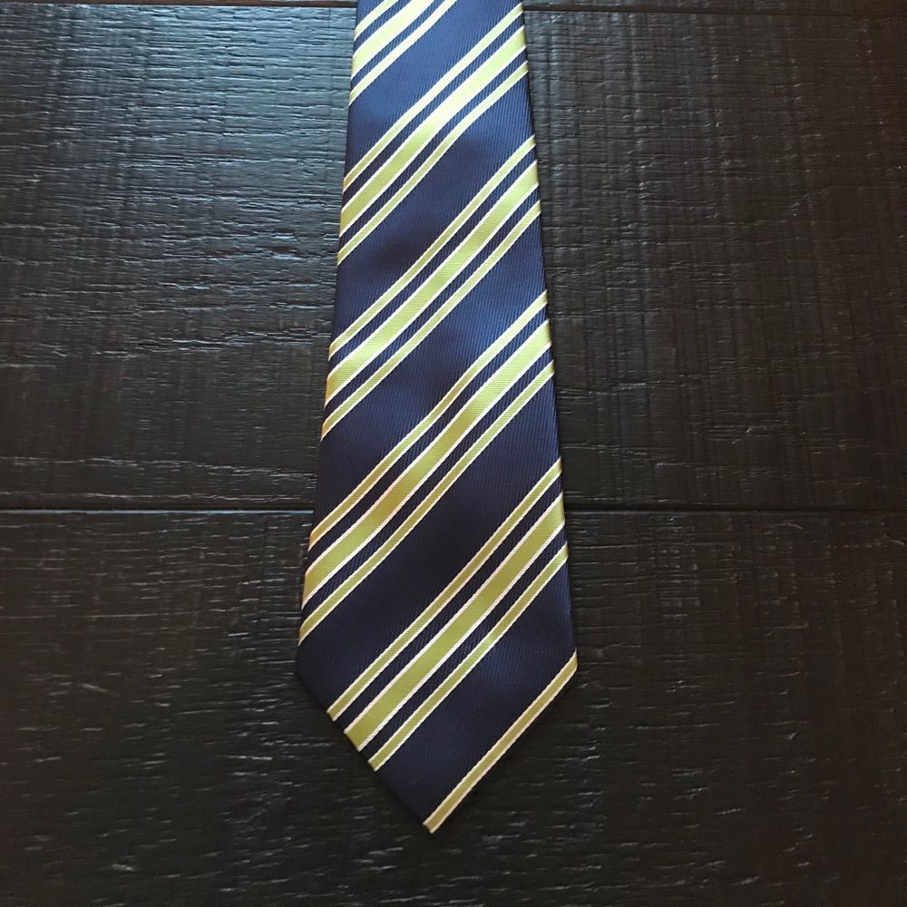VERSA MILAN NEW YORK navy and green striped tie